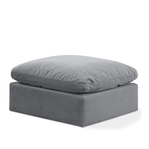 Meridian Indulge Grey Velvet Ottoman