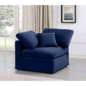 Meridian Indulge Navy Velvet Corner Chair