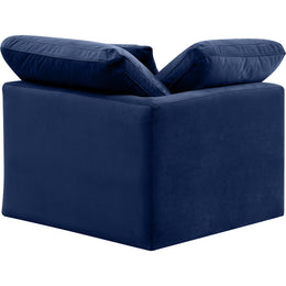 Meridian Indulge Navy Velvet Corner Chair