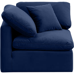Meridian Indulge Navy Velvet Corner Chair