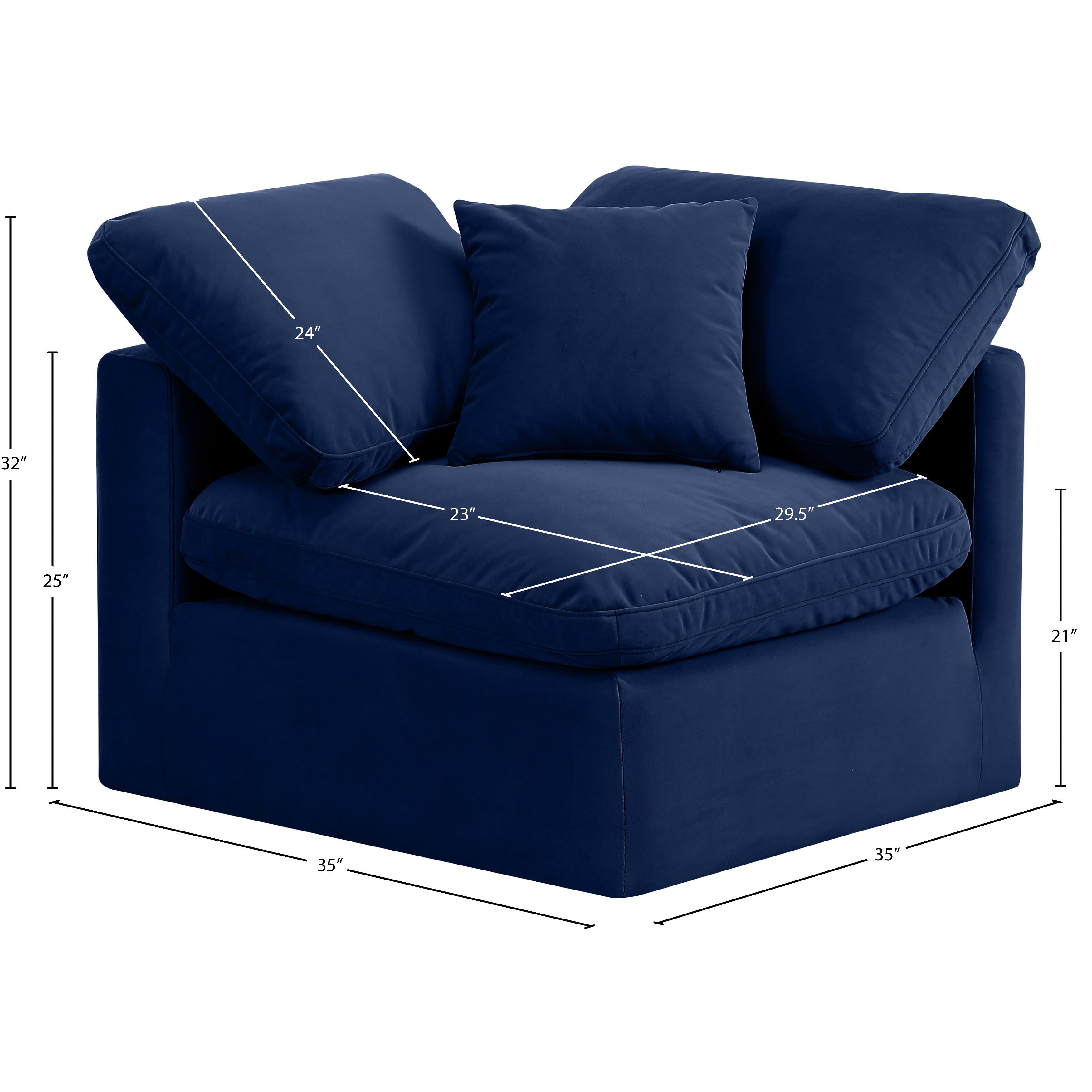 Meridian Indulge Navy Velvet Corner Chair