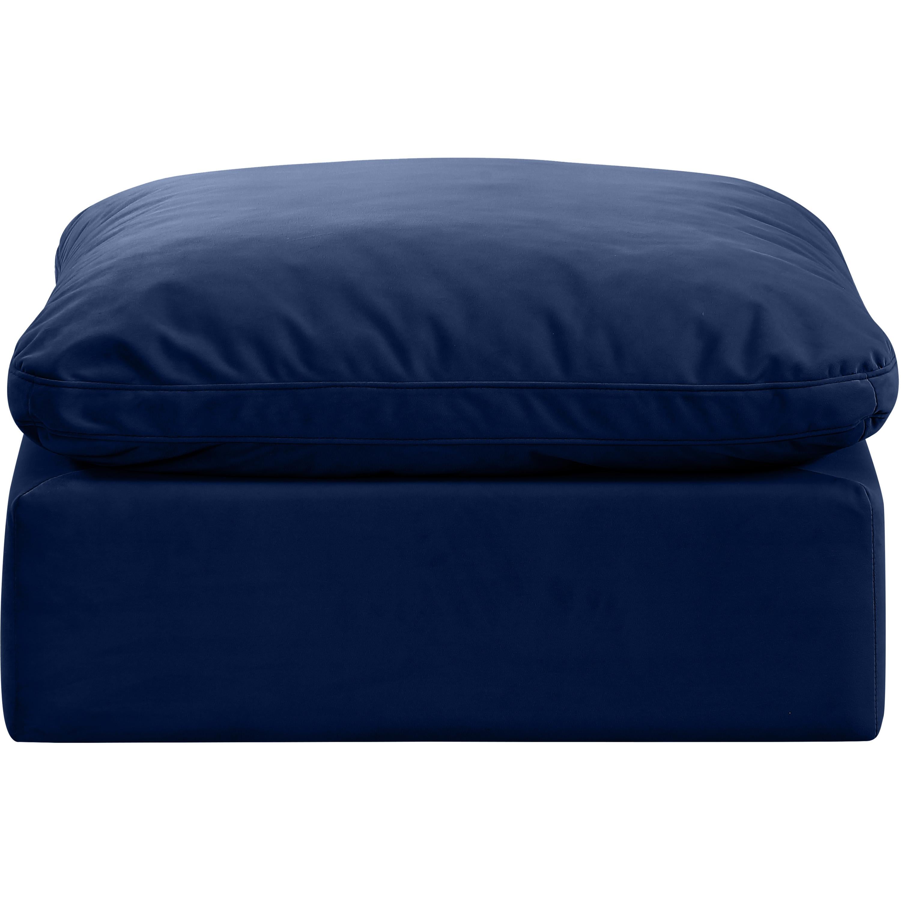 Meridian Indulge Navy Velvet Ottoman