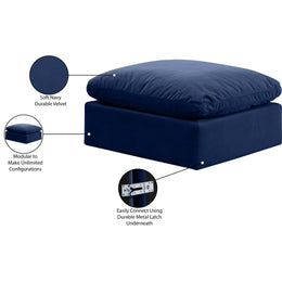 Meridian Indulge Navy Velvet Ottoman