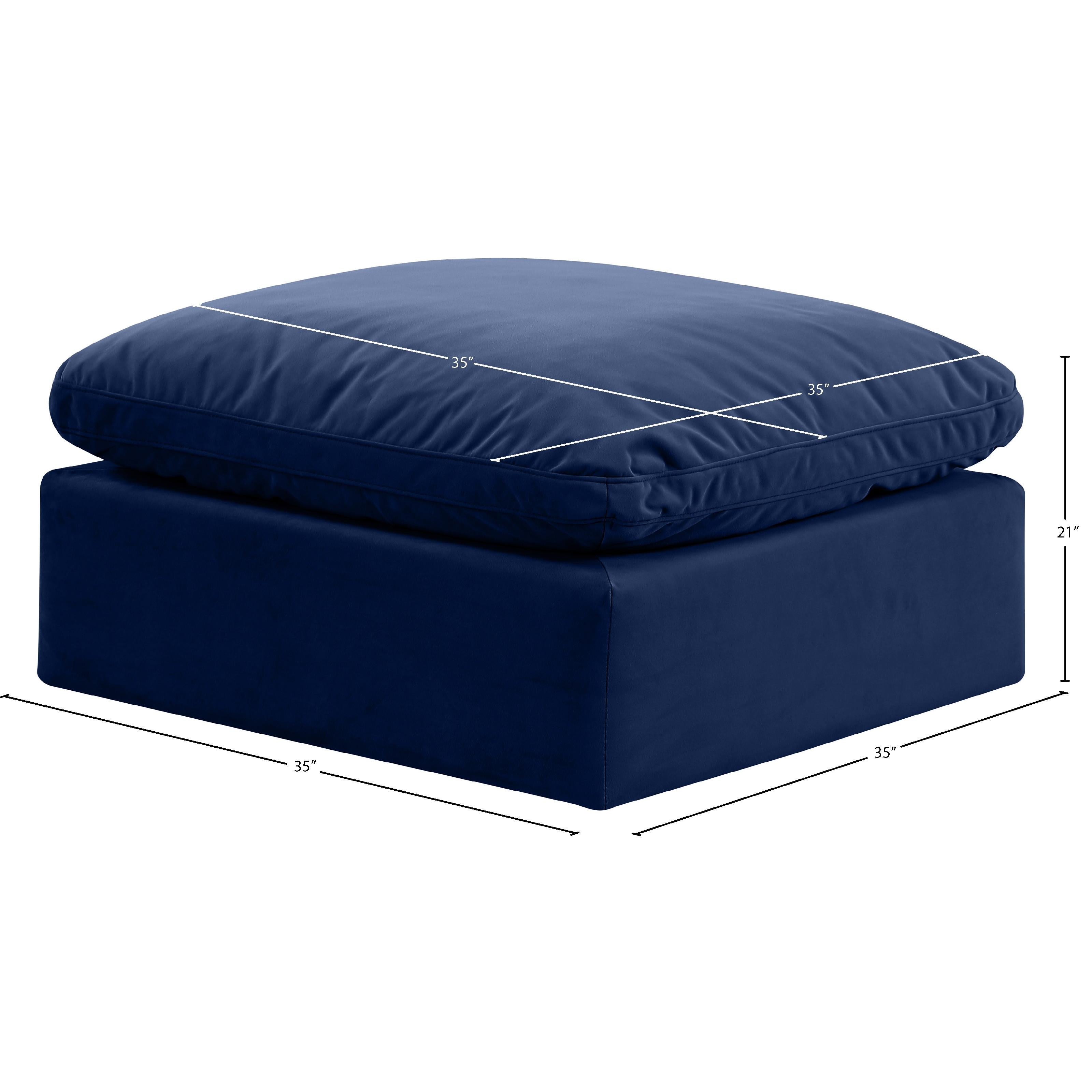 Meridian Indulge Navy Velvet Ottoman