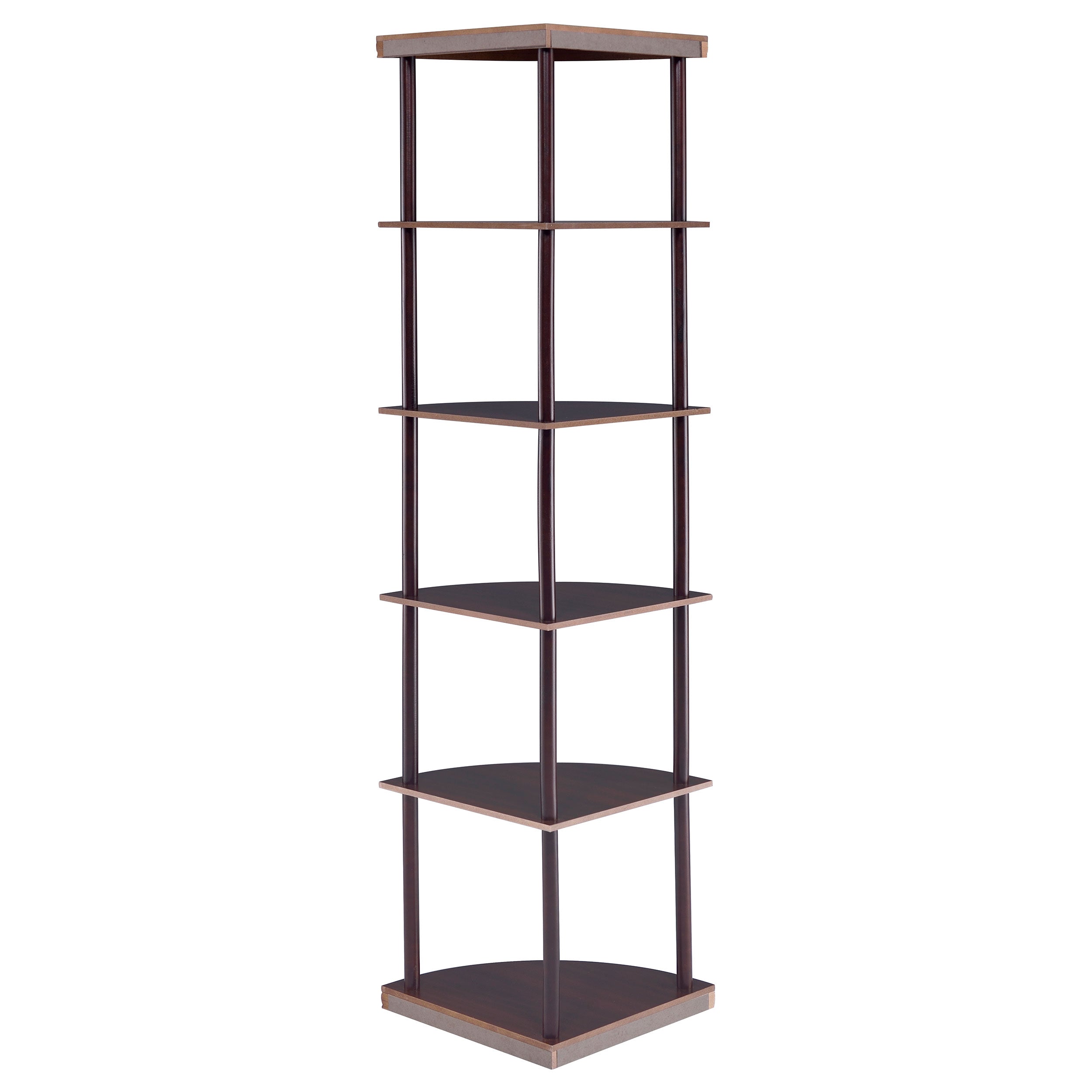 Bonwick 72-inch 5-shelf Corner Bookshelf Cappuccino