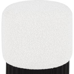 Meridian Veranda Cream Boucle Fabric Ottoman/Stool
