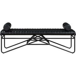 Meridian Gatsby Black Vegan Leather Bench