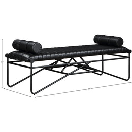 Meridian Gatsby Black Vegan Leather Bench