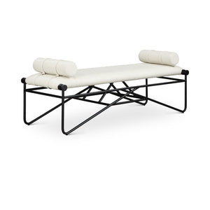Meridian Gatsby Cream Vegan Leather Bench