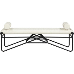 Meridian Gatsby Cream Vegan Leather Bench