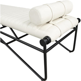 Meridian Gatsby Cream Vegan Leather Bench