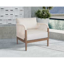 Meridian Maui Cream Water Resistant Fabric Outdoor Patio Chair