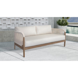 Meridian Maui Cream Water Resistant Fabric Outdoor Patio Loveseat