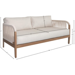 Meridian Maui Cream Water Resistant Fabric Outdoor Patio Loveseat