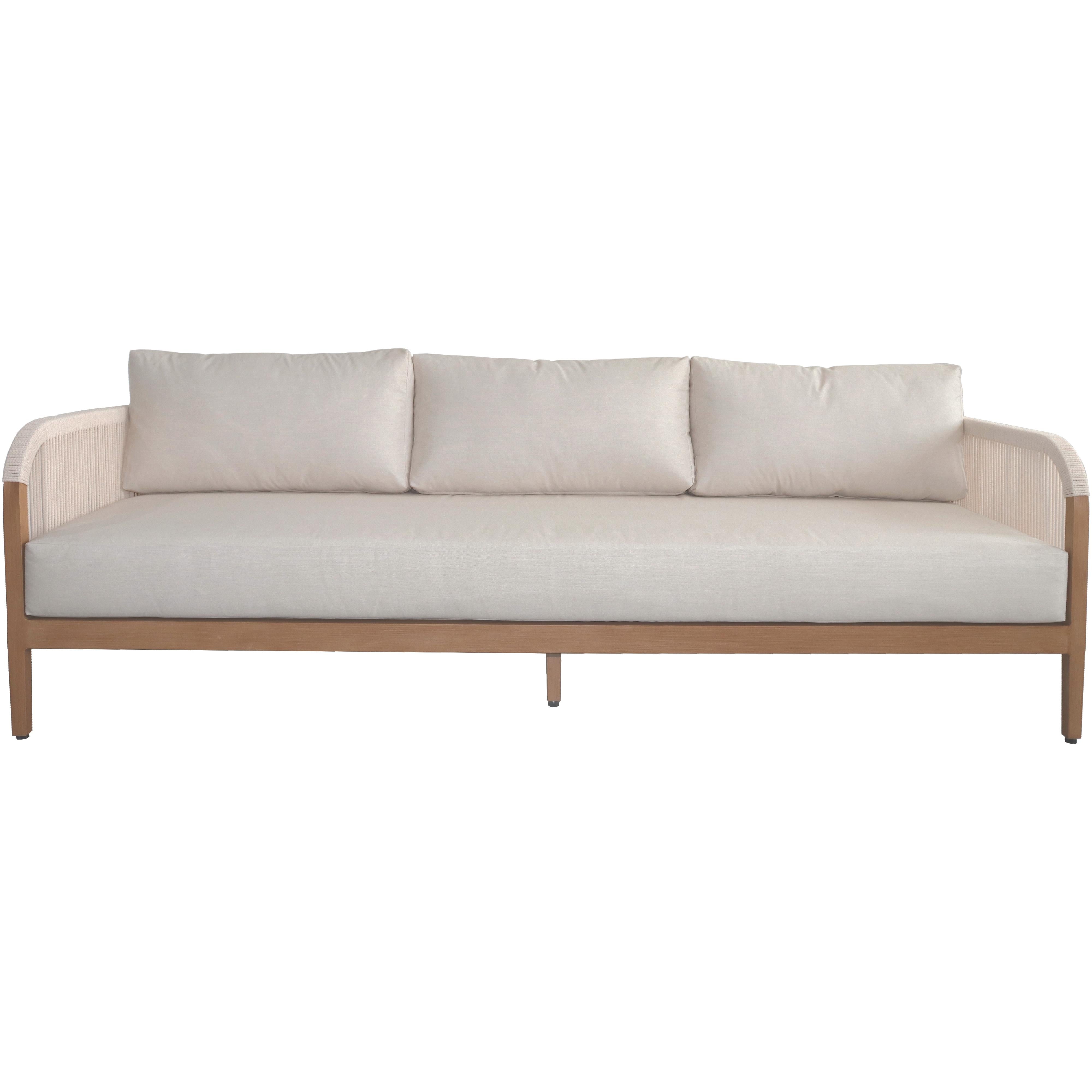 Meridian Maui Cream Water Resistant Fabric Outdoor Patio Sofa