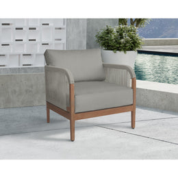 Meridian Maui Grey Water Resistant Fabric Outdoor Patio Chair