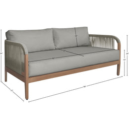 Meridian Maui Grey Water Resistant Fabric Outdoor Patio Loveseat