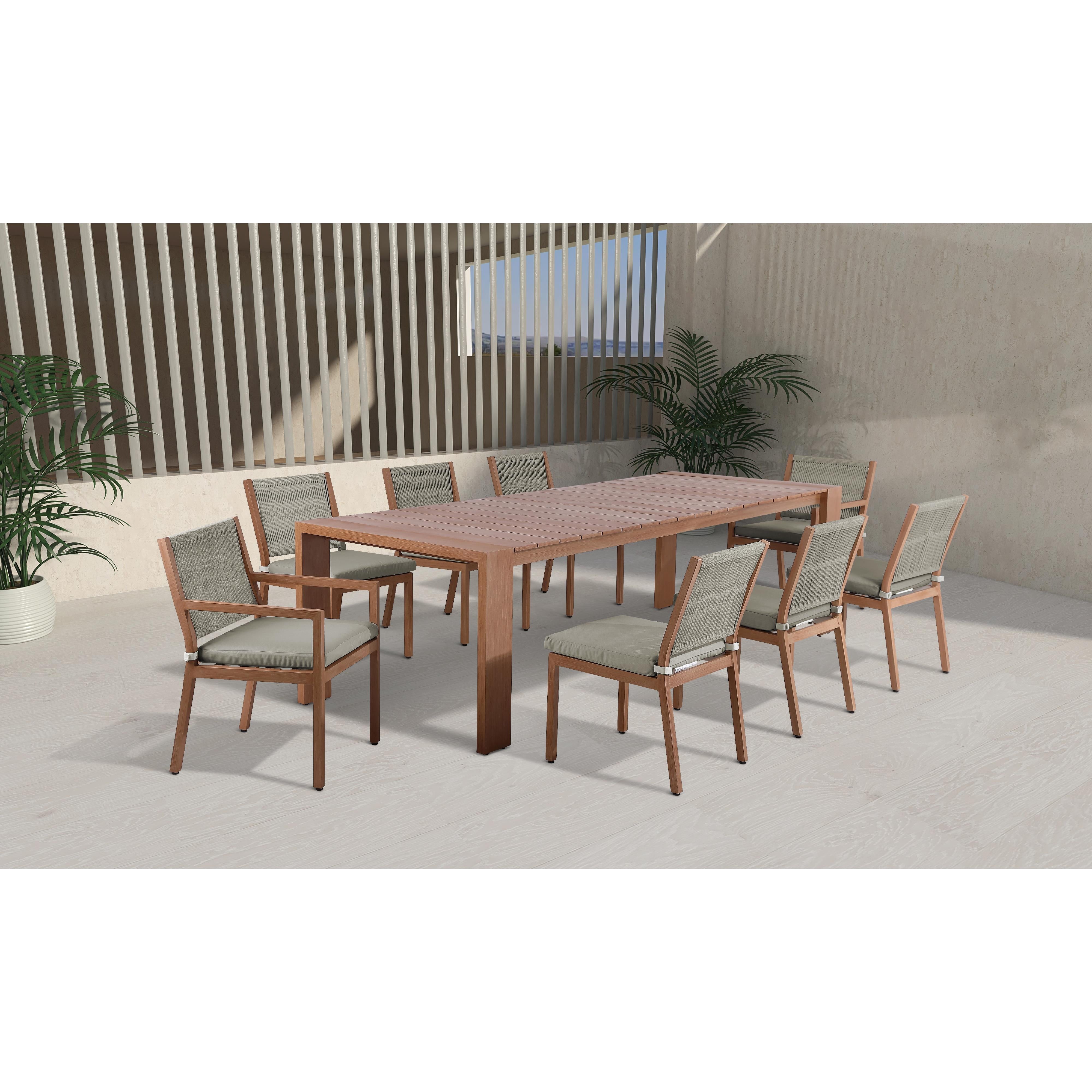 Meridian Maui Grey Water Resistant Fabric Outdoor Patio Dining Arm Chair