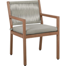 Meridian Maui Grey Water Resistant Fabric Outdoor Patio Dining Arm Chair