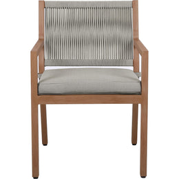 Meridian Maui Grey Water Resistant Fabric Outdoor Patio Dining Arm Chair