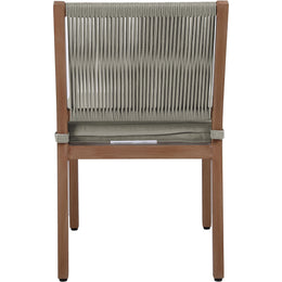 Meridian Maui Grey Water Resistant Fabric Outdoor Patio Dining Side Chair