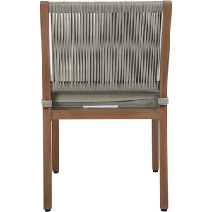 Meridian Maui Grey Water Resistant Fabric Outdoor Patio Dining Side Chair