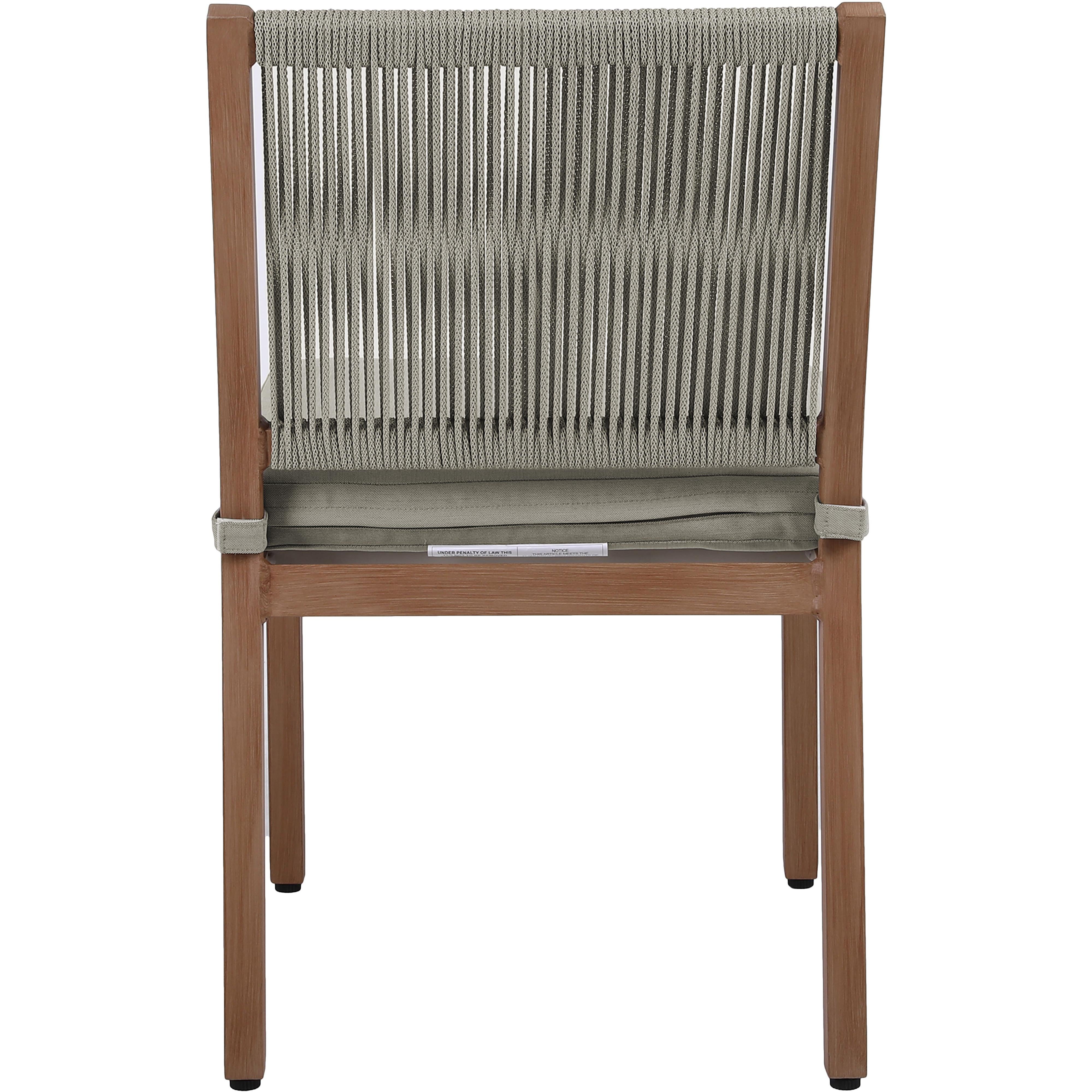 Meridian Maui Grey Water Resistant Fabric Outdoor Patio Dining Side Chair