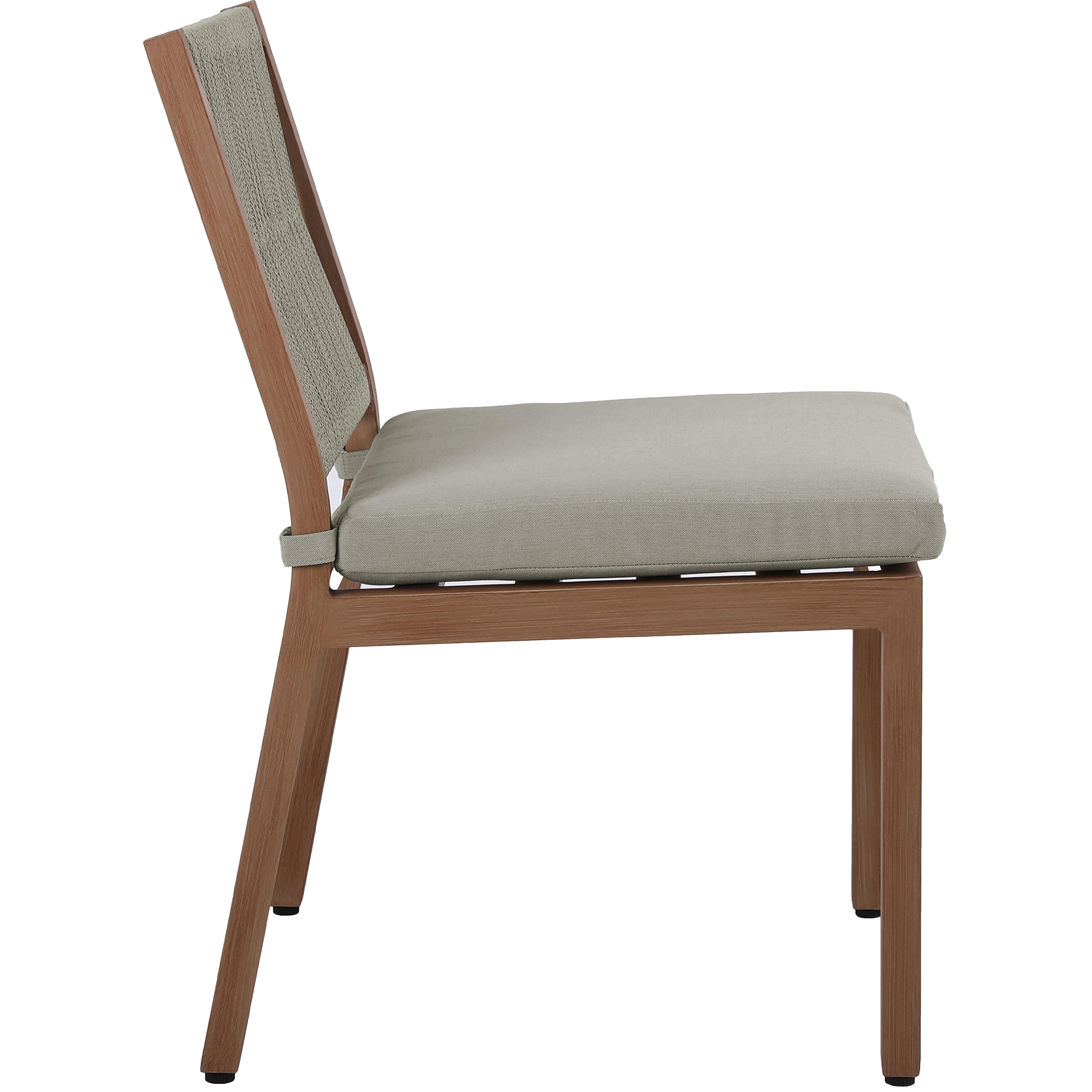 Meridian Maui Grey Water Resistant Fabric Outdoor Patio Dining Side Chair