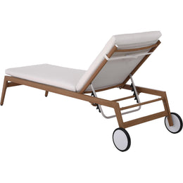 Meridian Maui Cream Water Resistant Fabric Outdoor Patio Lounger