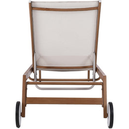Meridian Maui Cream Water Resistant Fabric Outdoor Patio Lounger