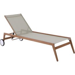 Meridian Maui Grey Water Resistant Fabric Outdoor Patio Lounger