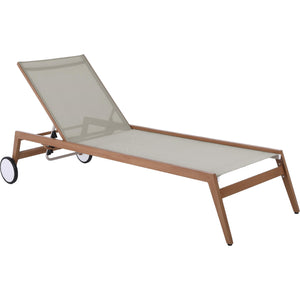 Meridian Maui Grey Water Resistant Fabric Outdoor Patio Lounger