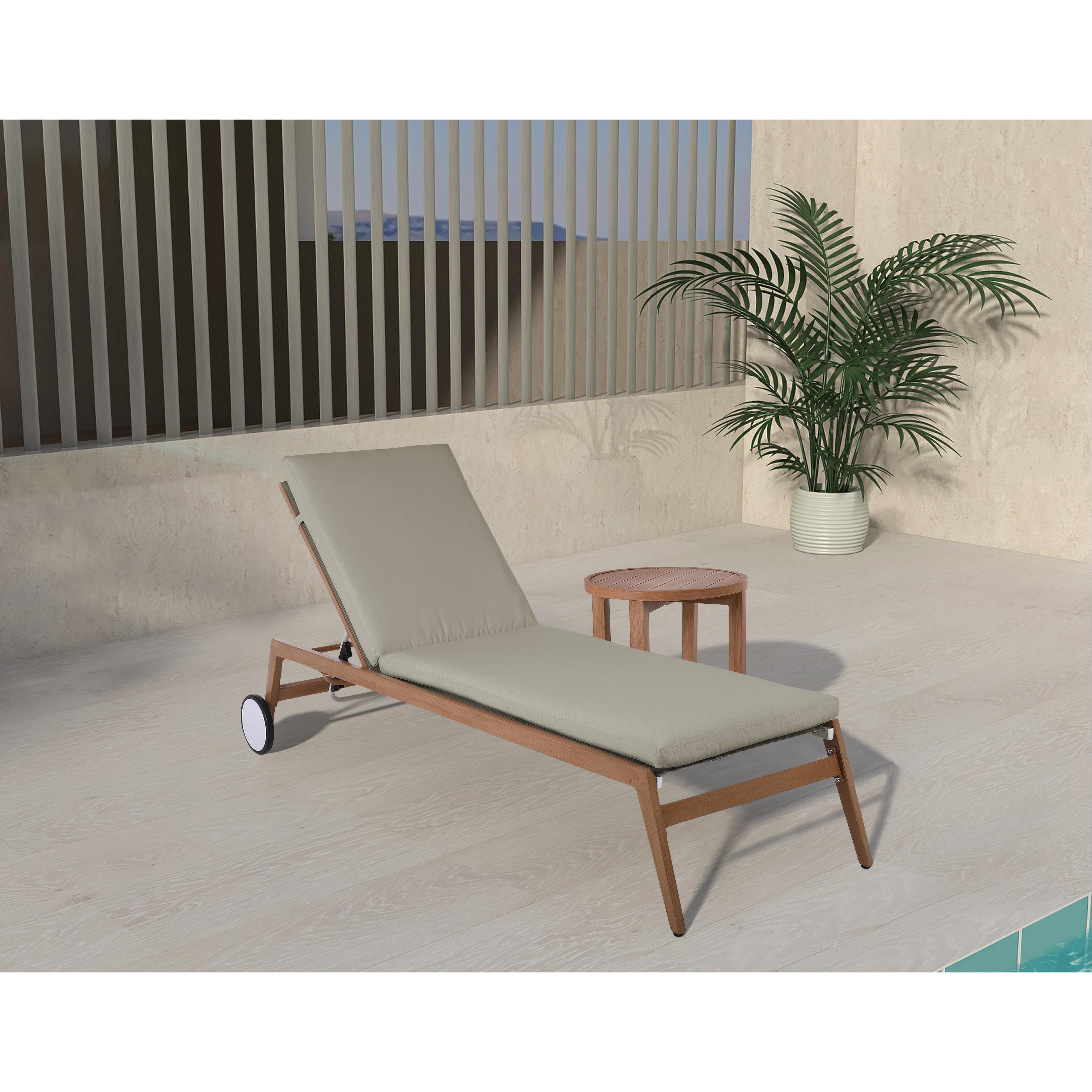 Meridian Maui Grey Water Resistant Fabric Outdoor Patio Lounger