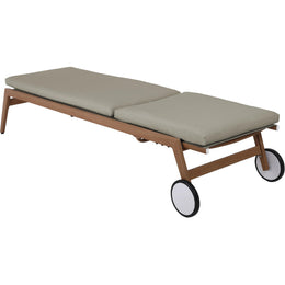 Meridian Maui Grey Water Resistant Fabric Outdoor Patio Lounger