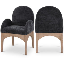 Meridian Waldorf Black Chenille Fabric Dining Chair