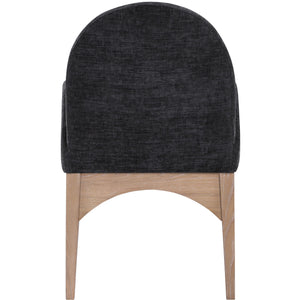 Meridian Waldorf Black Chenille Fabric Dining Chair