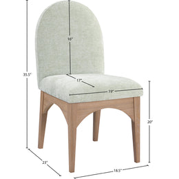 Meridian Waldorf Mint Chenille Fabric Dining Chair