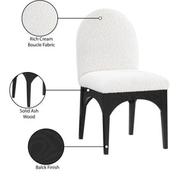 Meridian Waldorf Cream Boucle Fabric Dining Chair