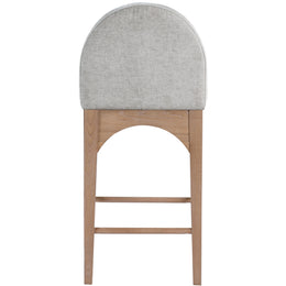 Meridian Waldorf Grey Chenille Fabric Stool