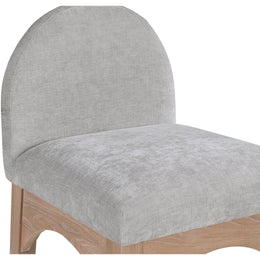 Meridian Waldorf Grey Chenille Fabric Stool