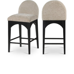 Meridian Waldorf Beige Chenille Fabric Stool