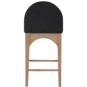 Meridian Waldorf Black Boucle Fabric Stool