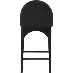 Meridian Waldorf Black Boucle Fabric Stool