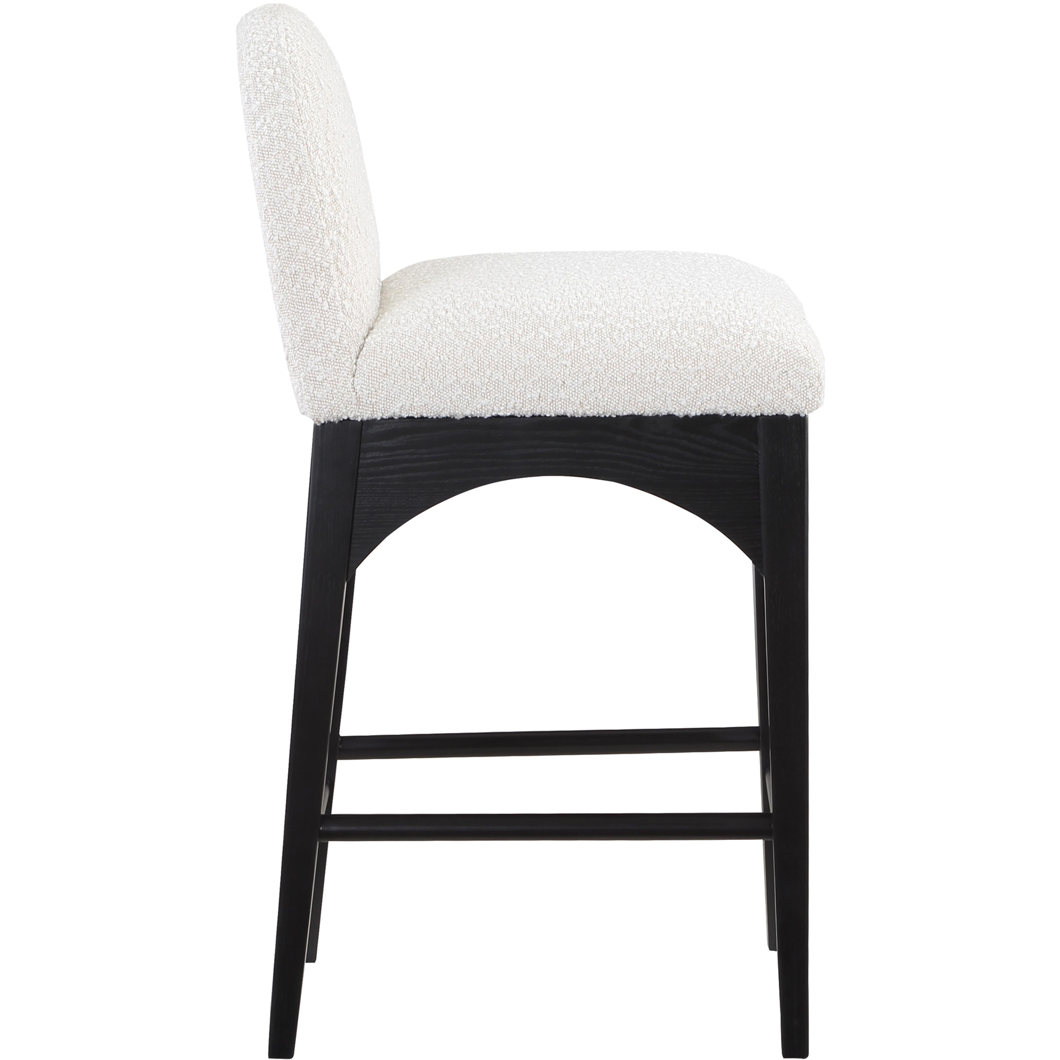 Meridian Waldorf Cream Boucle Fabric Stool