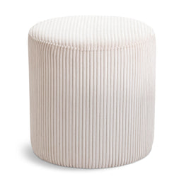 Meridian Roy Beige Microsuede Fabric Ottoman/Stool