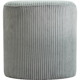 Meridian Roy Grey Microsuede Fabric Ottoman/Stool