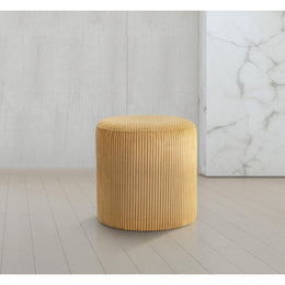 Meridian Roy Yellow Microsuede Fabric Ottoman/Stool