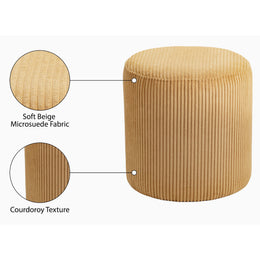 Meridian Roy Yellow Microsuede Fabric Ottoman/Stool