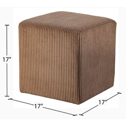 Meridian Roy Brown Microsuede Fabric Ottoman/Stool