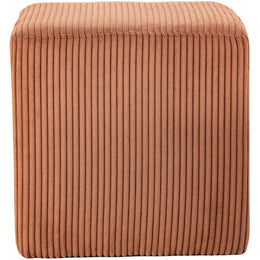 Meridian Roy Cognac Microsuede Fabric Ottoman/Stool